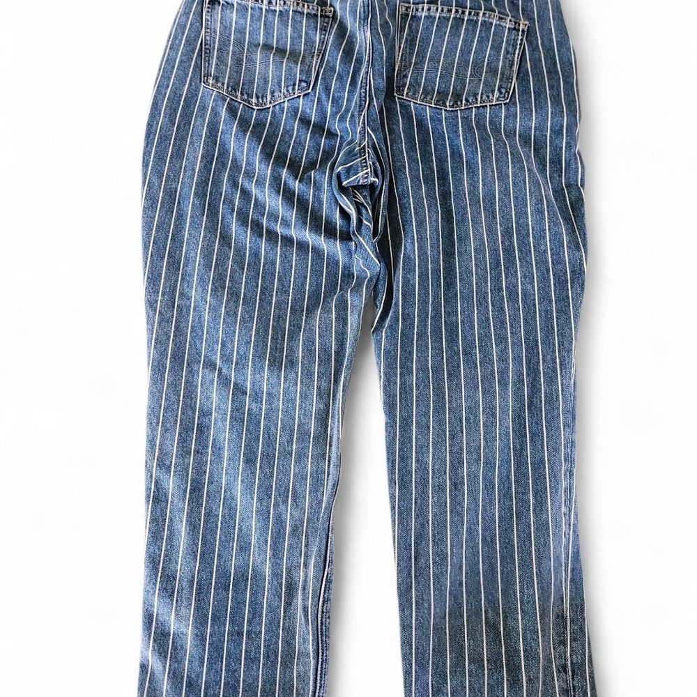 America Eagle Blue Striped Mom Jeans Size 16 - Picture 5 of 12